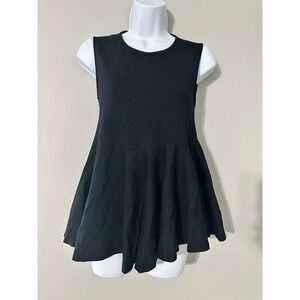 Lisa Perry Black Sleeveless Fit & Flare PEPLUM TOP EUC Size 4‎